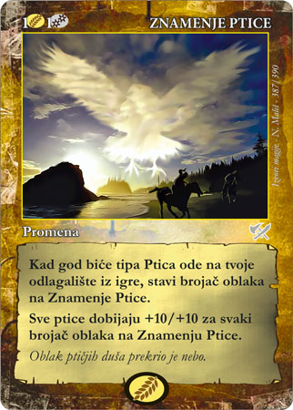 karta: Znamenje Ptice